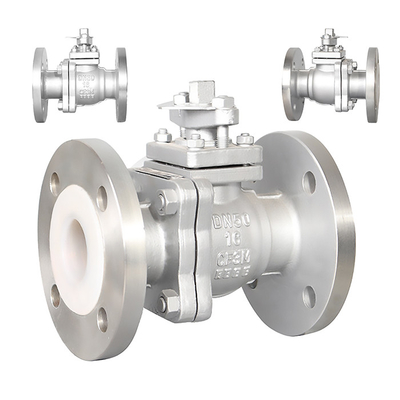 Ασημένια βαλβίδα σφαίρας με επένδυση PTFE Q41F46-16P Αντίσταση στη διάβρωση Υψηλή αξιοπιστία
